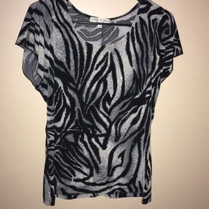 Soft stretchy zebra print top